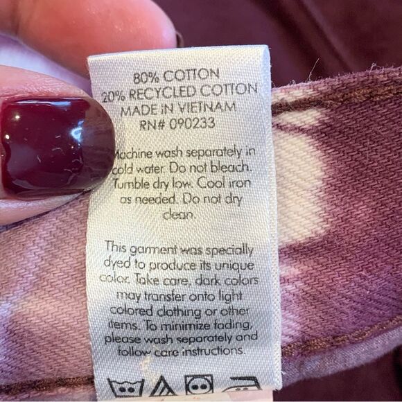 PacSun Tie-Dye High Rise Straight Button Fly Jeans Size 28 - Picture 8 of 10